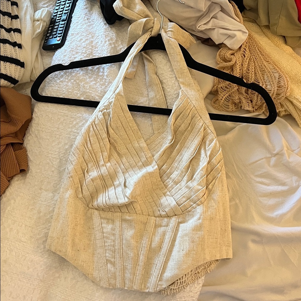 Beige Halter Top